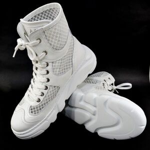 ALBERTO CICCIOLI 🇮🇹 WOMEN'S WHITE LEATHER SUMMER FASHION SNEAKERS